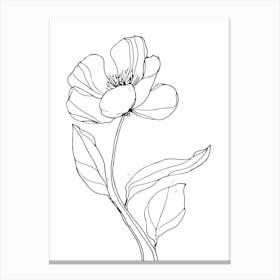 Flower Drawing Minimalist Line Art Monoline Illustration 1 Canvas Print