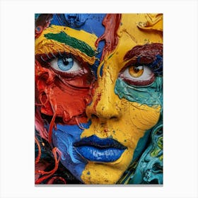 Colorful Face Painting Canvas Print