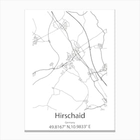 Hirschaid,Germany Minimalist Map Canvas Print