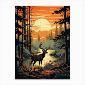 Deer In The Forest 6 Canvas Print