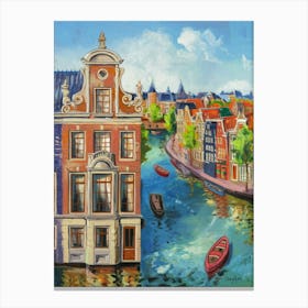 Netherlands Amsterdam Canal Canvas Print