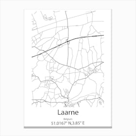 Laarne,Belgium Minimalist Map Canvas Print