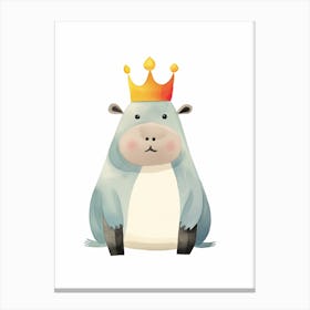 Little Hippo 2 Wearing A Crown Canvas Print