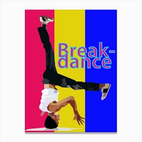 Break Dance 80s Popular Dance Illustration Canvas Print