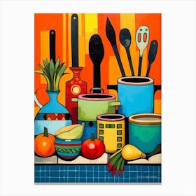 African Cuisine Matisse Inspired Illustration2 Canvas Print