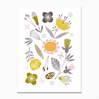 Olive Floral Canvas Print