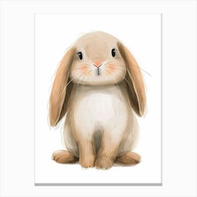 Satin Rabbit Kids Illustration 3 Canvas Print