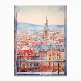 Winter Cityscape Vienna Austria 1 Canvas Print