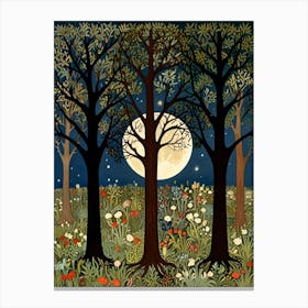 William Morris Moonlight In The Woods 24 Canvas Print