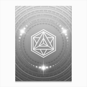 Geometric Glyph in White and Silver with Sparkle Array n.0043 Canvas Print