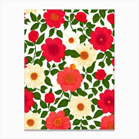 Stock Repeat Retro Flower Canvas Print