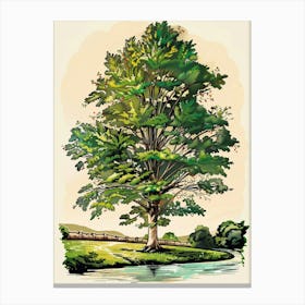 Alder Tree Storybook Illustration 4 Canvas Print