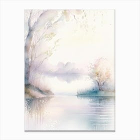 Lake Waterscape Gouache 1 Canvas Print