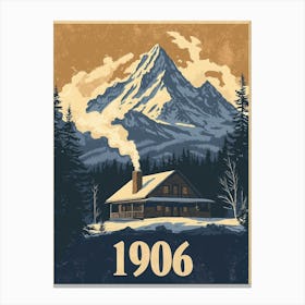 Aihrgdesign A Vintage Travel Poster Of A Cozy Mountain Lodge 1 Canvas Print