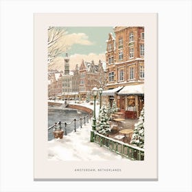 Vintage Winter Poster Amsterdam Netherlands 7 Canvas Print