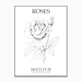 Roses Sketch 28 Poster Canvas Print
