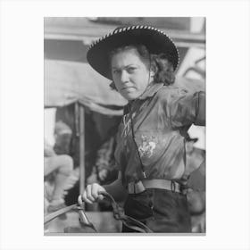 Girl Rodeo Performer, San Angelo Fat Stock Show, San Angelo, Texas By Russell Lee Canvas Print