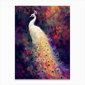 Peacock Bird Mystic Canvas Print