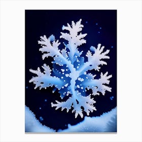 Fernlike Stellar Dendrites, Snowflakes, Soft Colours 3 Canvas Print