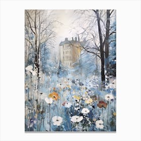 Winter City Park Painting English Garden Munich Germany 1 Canvas Print