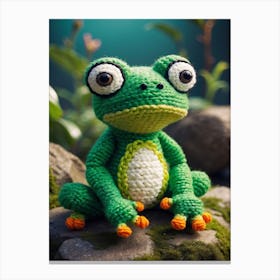 Crochet Frog Canvas Print
