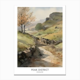 Peak District 8 Watercolour Travel Poster Canvas Print