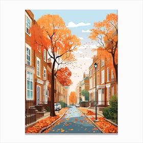 London In Autumn Fall Travel Art 3 Canvas Print