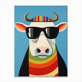 Little Cow 2 Wearing Sunglasses Canvas Print