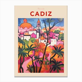 Cadiz Spain Fauvist Travel Poster Canvas Print