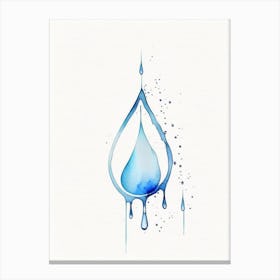 Water Droplet Symbol Minimal Watercolour Canvas Print
