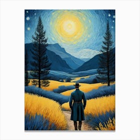 A Man Stands In The Wilderness Vincent Van Gogh Painting (26) Canvas Print