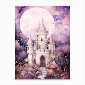 purple magical castle Canvas Print