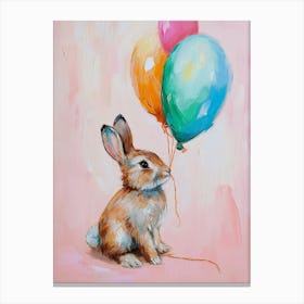 Cute Rabbit 2 With Balloon Canvas Print