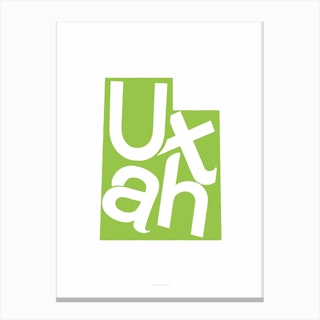 Utah State Typography Canvas Print