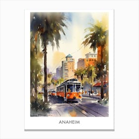 Anaheim Watercolor 3 Travel Poster Canvas Print