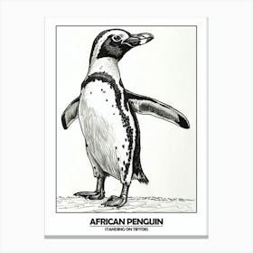 Penguin Standing On Tiptoes Poster Canvas Print
