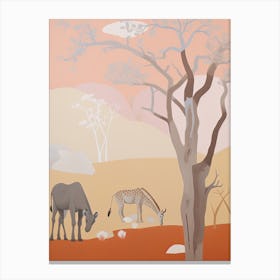 Kalahari Desert   Africa, Contemporary Abstract Illustration 1 Canvas Print