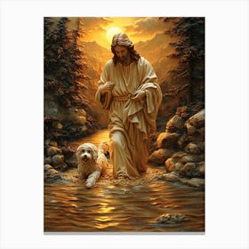 Jesus And His Dog Leinwandbild