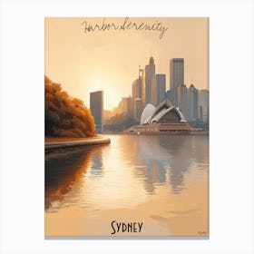 Sydney, minimalist soft tones palette, watercolor poster Canvas Print