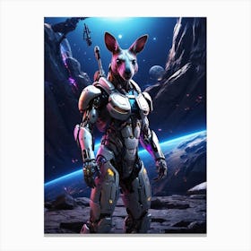 Kangaroo In Cyborg Body #1 Canvas Print