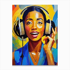 Woman Music Listener Canvas Print