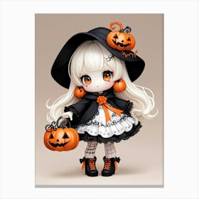 Cute Halloween Girl 1 Canvas Print