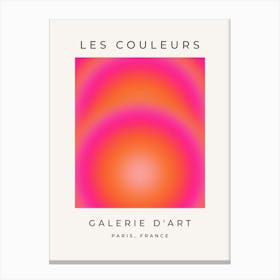 Les Couleurs | 03 - Hot Pink And Orange Gradient Aura Canvas Print