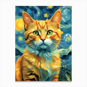 Starry Night Cat 1 Canvas Print