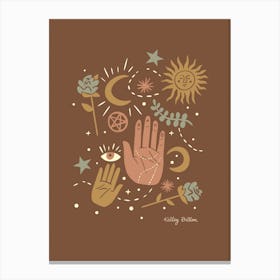 Palm Reader in Brown Canvas Print