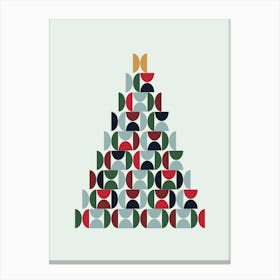 Mid Century Christmas Tree Abstract Shapes Canvas Print