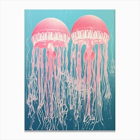 Irukandji Jellyfish Washed Illustration 4 Canvas Print