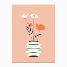 Flower In A Vase Line Art 0 Canvas Print