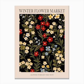 Alpine Forget Me Not 4 Winter Flower Market Poster Canvas Print