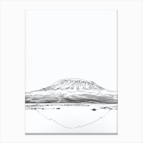 Mount Kilimanjaro Tanzania Line Drawing 3 Canvas Print